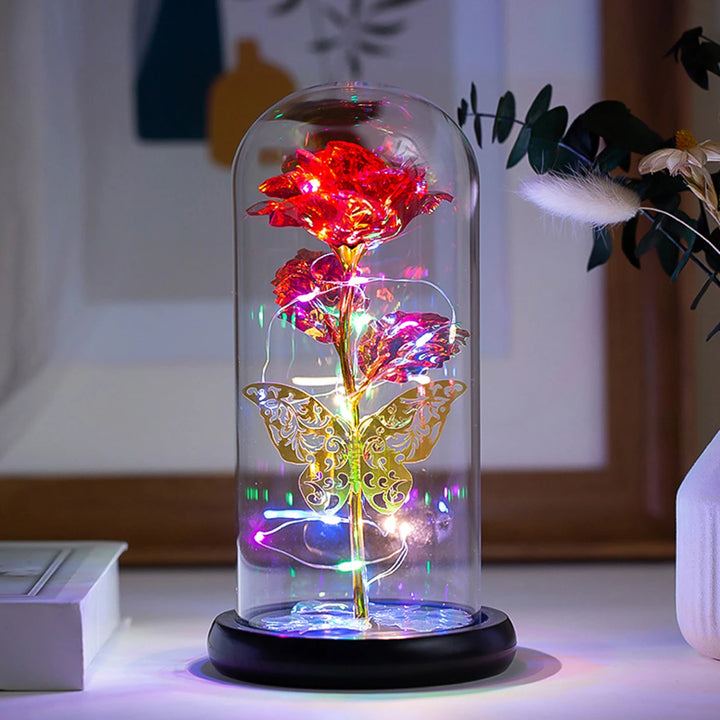 Galaxy Eternal Rose in a Glass Dome