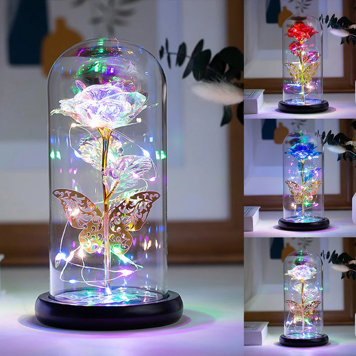 Galaxy Eternal Rose in a Glass Dome