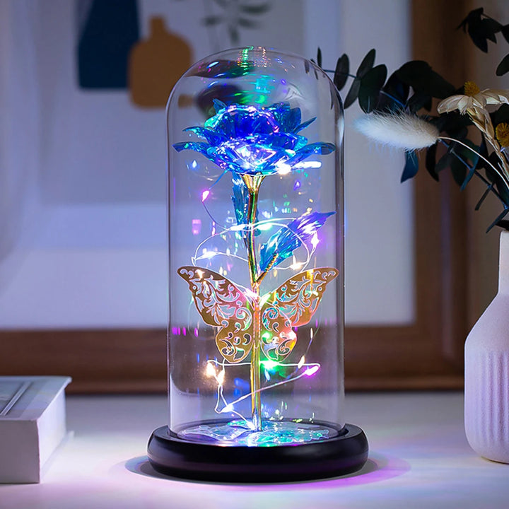 Galaxy Eternal Rose in a Glass Dome