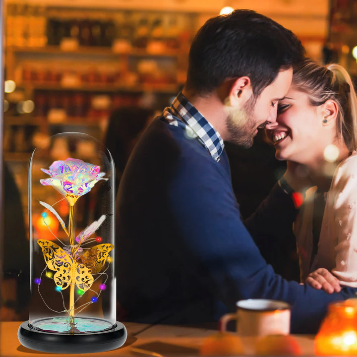 Galaxy Eternal Rose in a Glass Dome