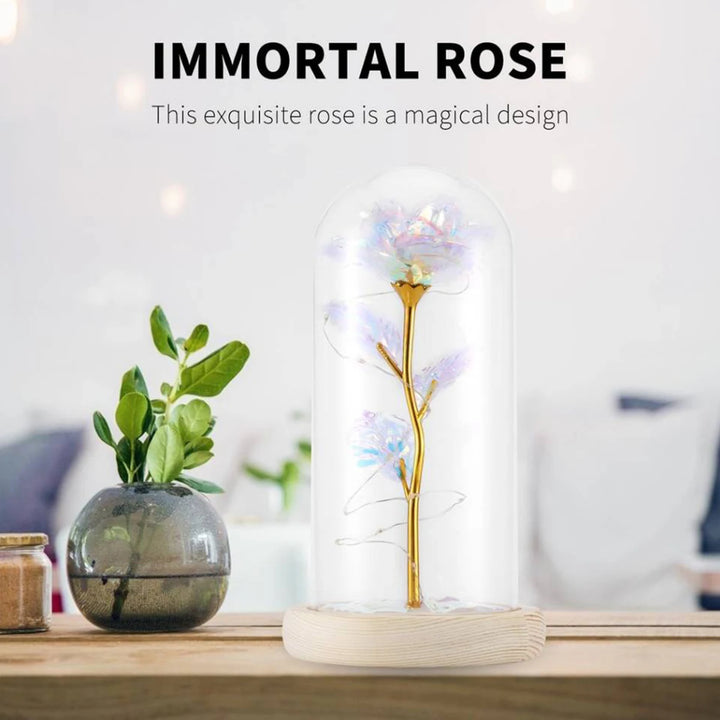 Galaxy Eternal Rose in a Glass Dome